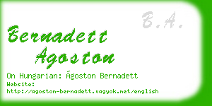 bernadett agoston business card